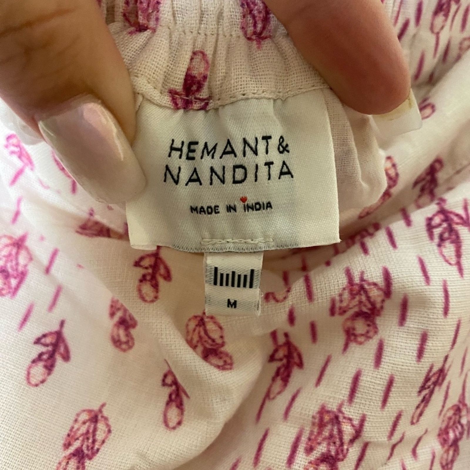 Hemant & Nandita HEMANT AND NANDITA Suki Maxi Skirt in Off White & Crimson M Size 30" / US 8 / IT 44 - 4 Thumbnail