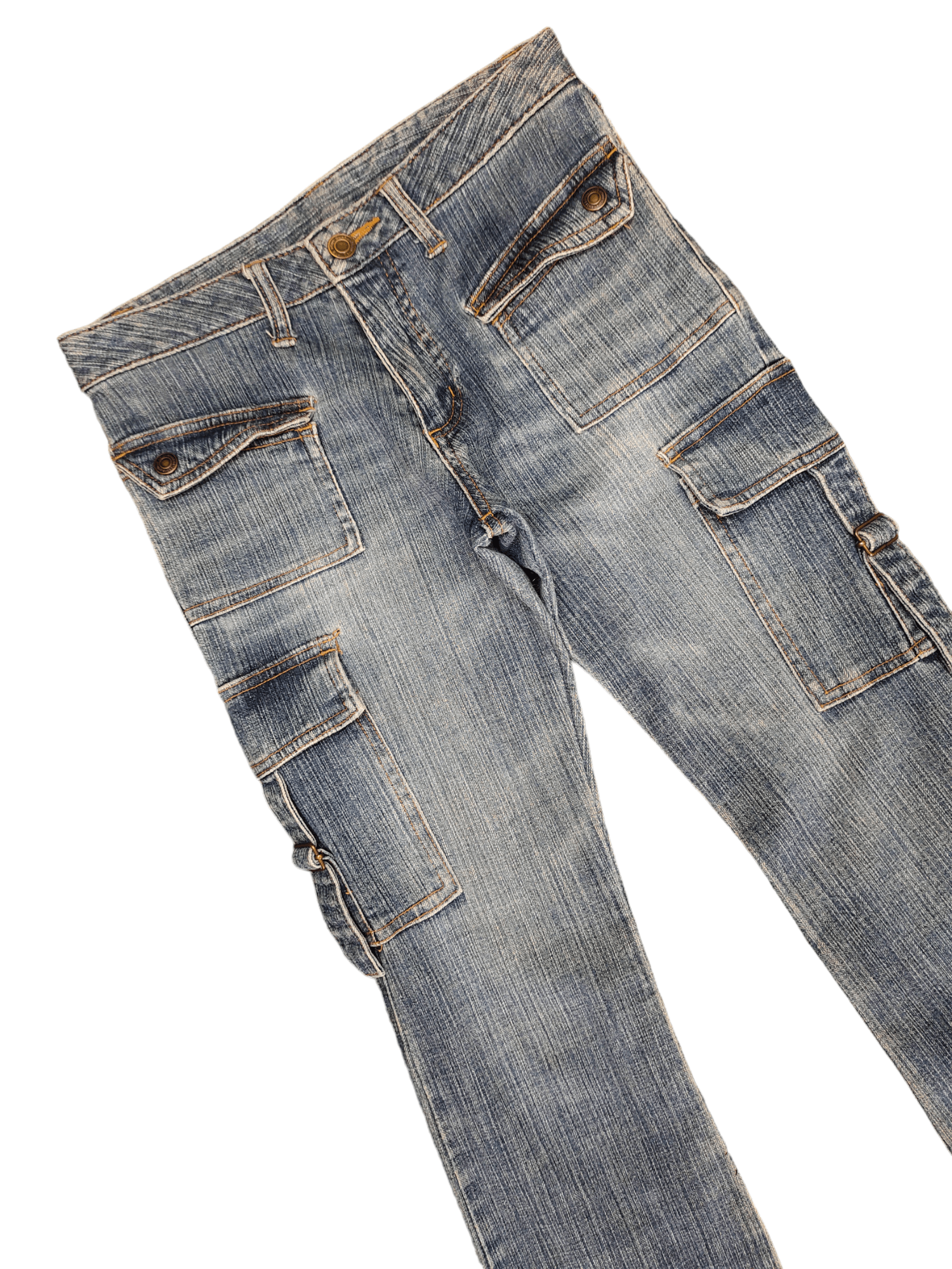 GOSTAR DE FUGA Flare Jeans Japan Cargo Faded Low Rise Boot Cut Y2k Goa Size US 27 - 5 Thumbnail