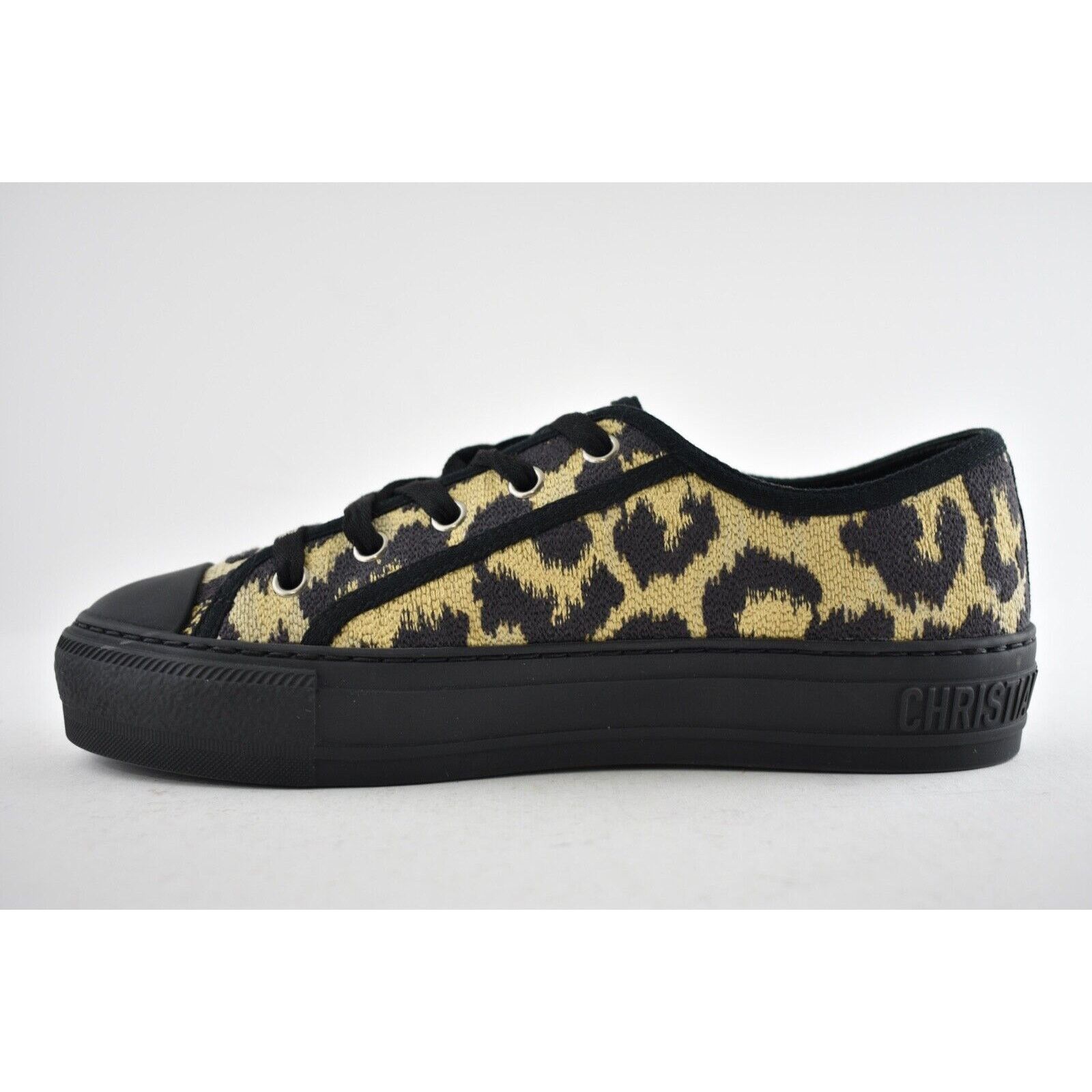 Dior Dior Walk'N'Dior Black Leopard Flat Low Top Sneaker 37.5 Size US 7.5 / IT 37.5 - 8 Thumbnail