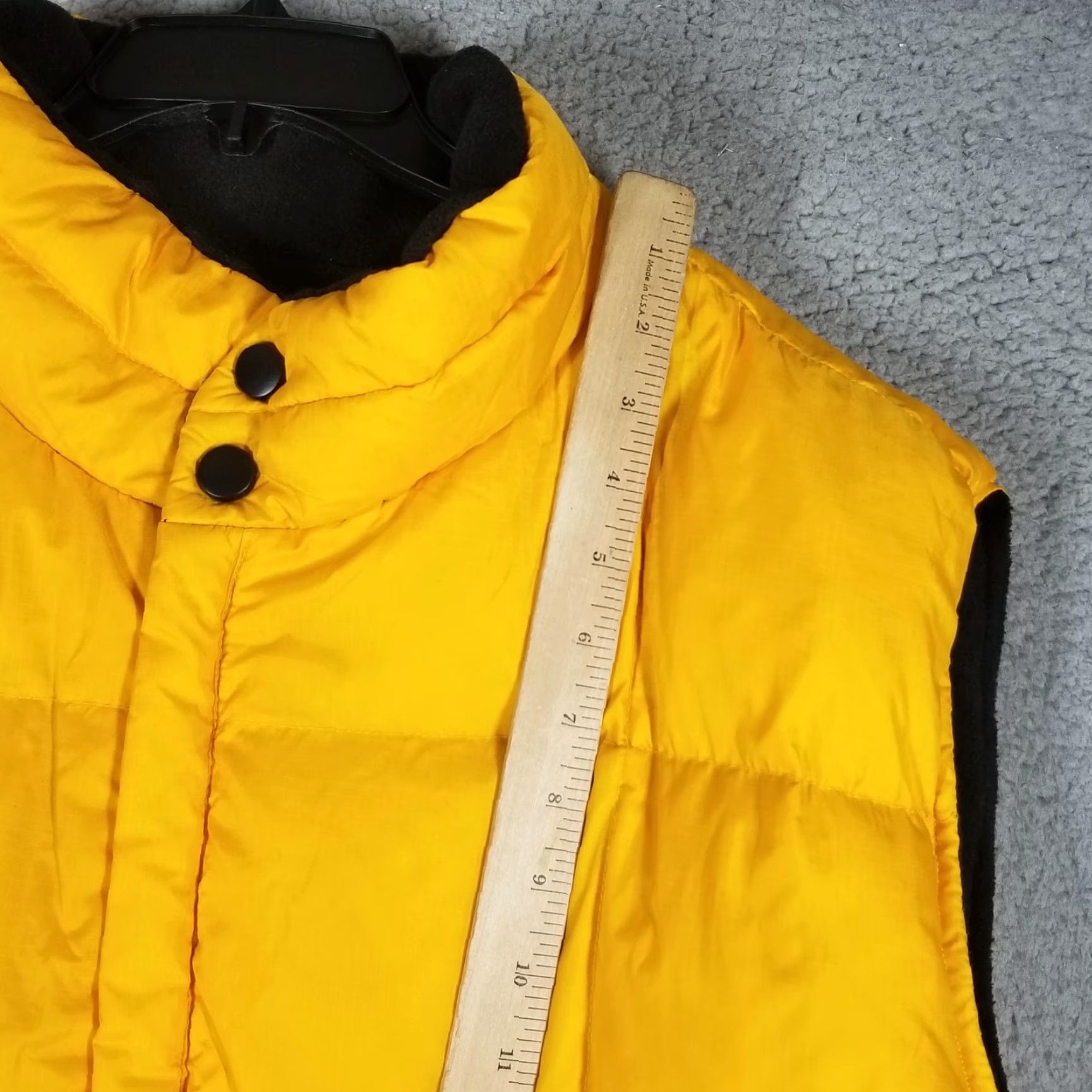 Vintage VINTAGE Arizona Jean Co Vest 2XL Yellow Reversible Puffer Quilted Nylon Fleece Lined Mens Size 48R - 4 Thumbnail