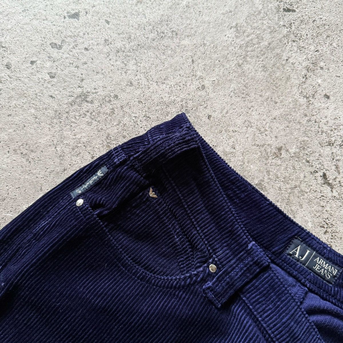 Armani Armani Jeans Womens Blue Velvet Corduroy Pants Mid Rise Size 30" / US 8 / IT 44 - 4 Thumbnail