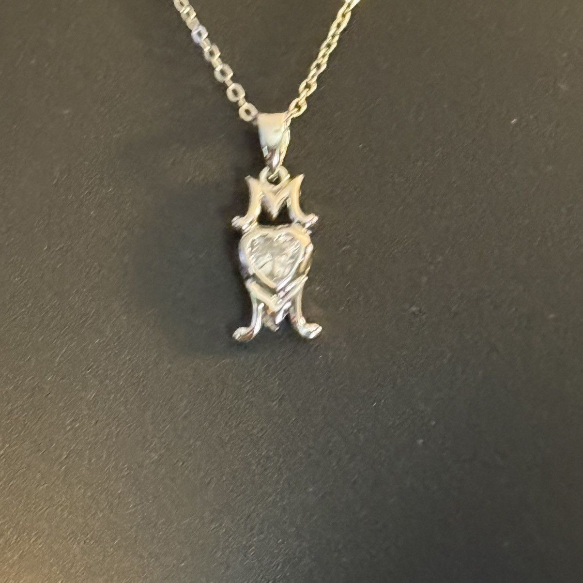 Other Vintage silver tone cubic zirconia Mom pendant necklace Size ONE SIZE - 7 Thumbnail