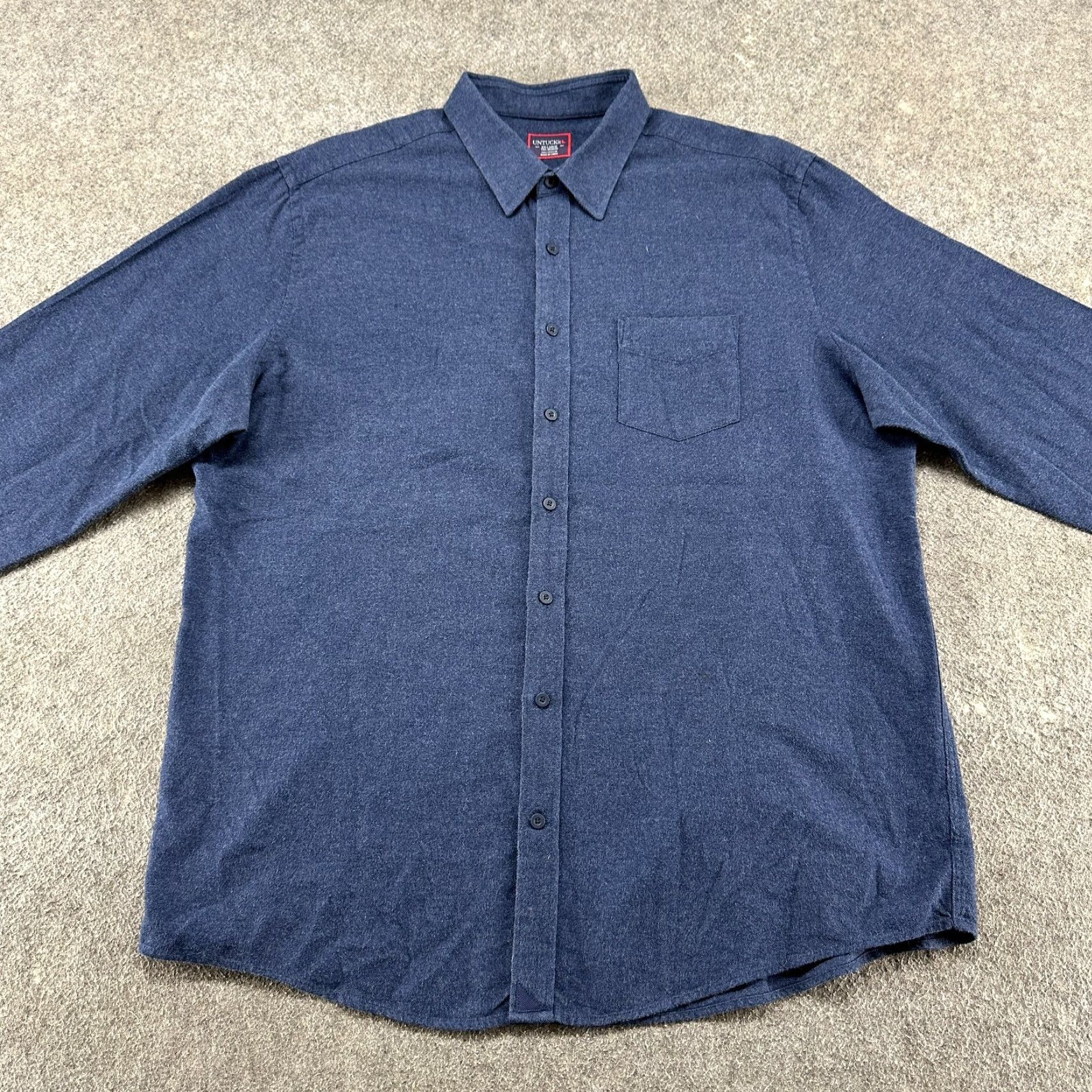UNTUCKit UNTUCKit Shirt Mens 2XL Blue Long Sleeve Button Up Collared Cotton Flannel Size US XXL / EU 58 / 5 - 3 Thumbnail