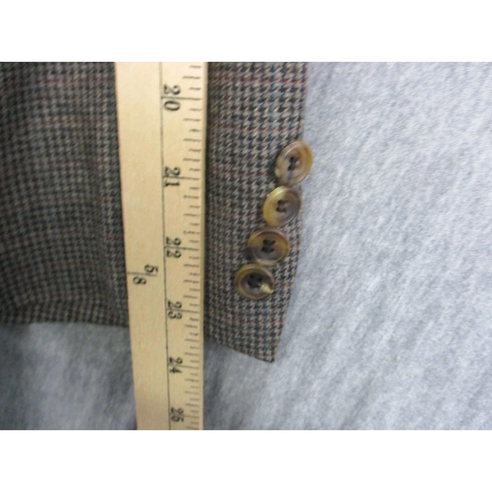 Paul Stuart VINTAGE Paul Stuart Sport Coat Blazer Mens 48 Long Brown Houndstooth Wool 90s Size 48R - 5 Thumbnail