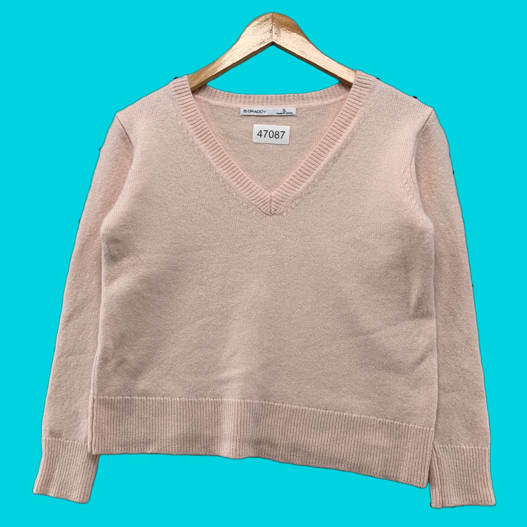 Pinko B Draddy Baruffa Merino Wool Sweater Womens Small Pink V Neck Pullover Soft Shirt Size S / US 4 / IT 40 - 1 Thumbnail