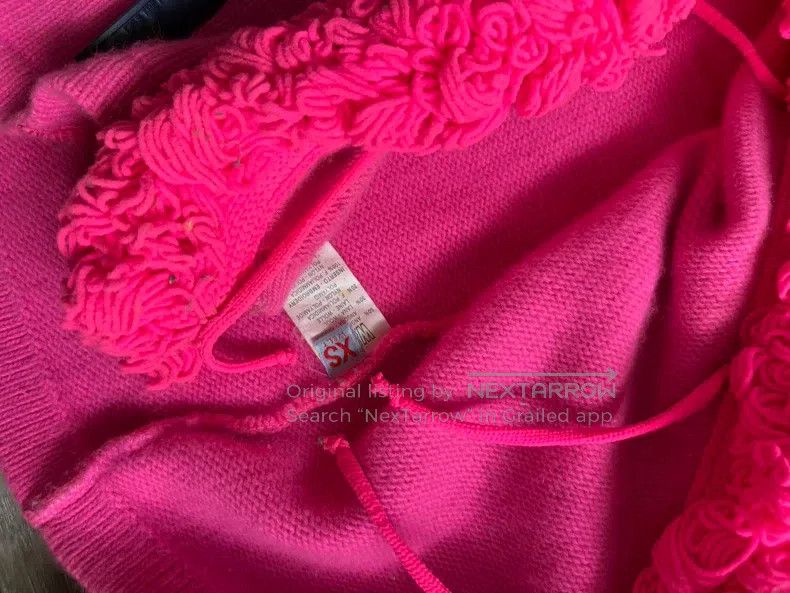 Walter Van Beirendonck Walter Van Beirendonck Pink circle knitted sweater jacket Size US XS / EU 42 / 0 - 7 Thumbnail
