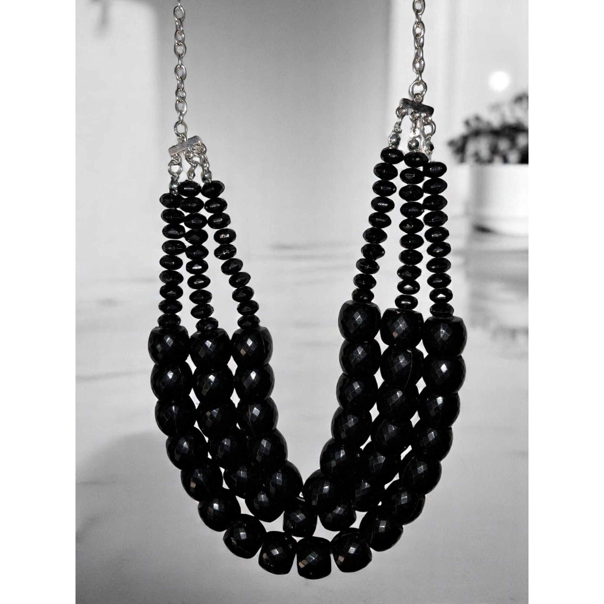 Other Sopfia & Kate Jewelry Set with Black Faceted Beads and Silve Size ONE SIZE - 3 Thumbnail