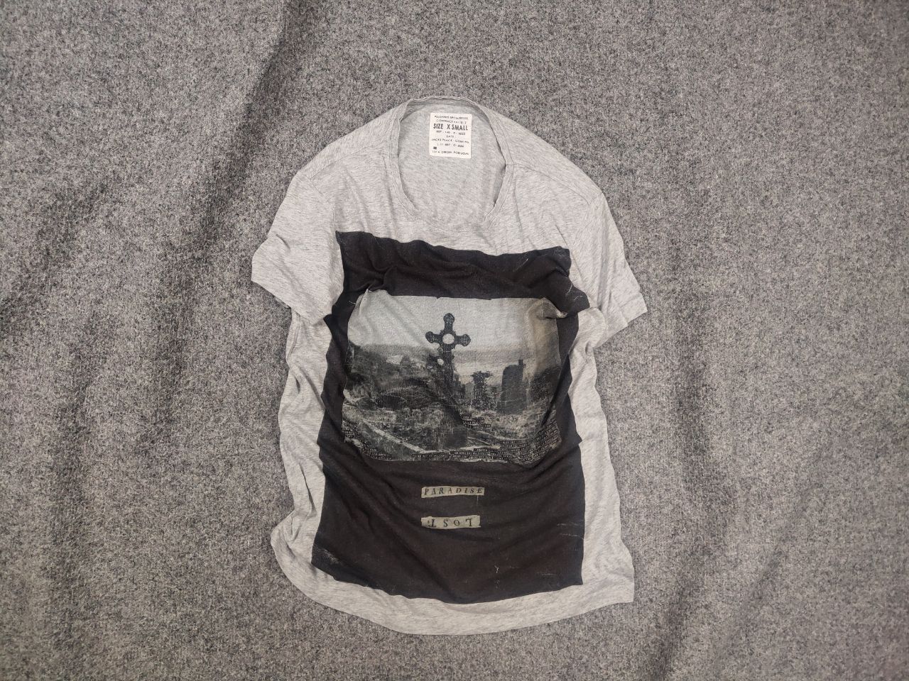 Allsaints Allsaints Spitalfields Vintage Art Skull Gray Logo T Shirt Size US S / EU 44-46 / 1 - 1 Thumbnail