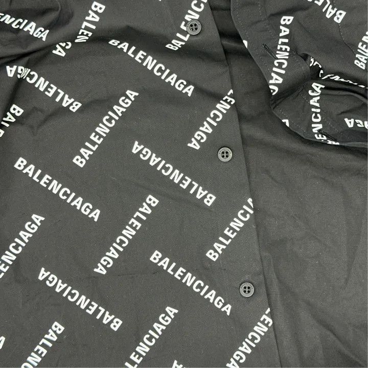 Balenciaga Balenciaga Logo Print Long Sleeve Shirt Black 0079-2507 Size US M / EU 48-50 / 2 - 4 Thumbnail