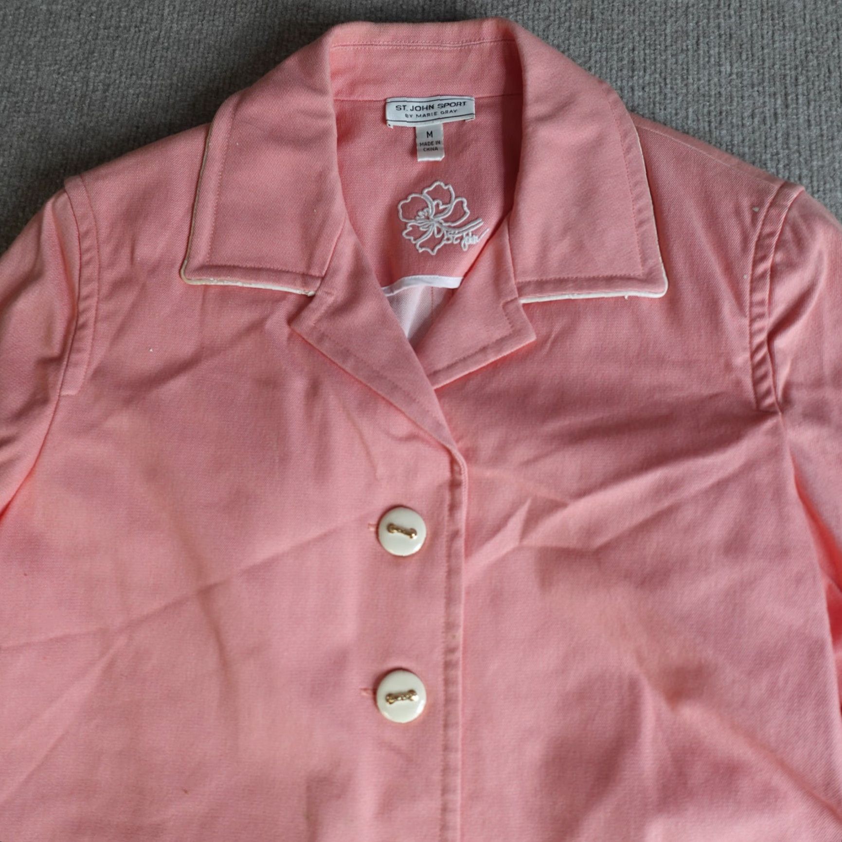 St. John St. John Jacket Womens Mid-Length Pink Salmon Trench Coat Jacket Long Sleeve Regular Dry Clean Only Size M / US 6-8 / IT 42-44 - 3 Thumbnail