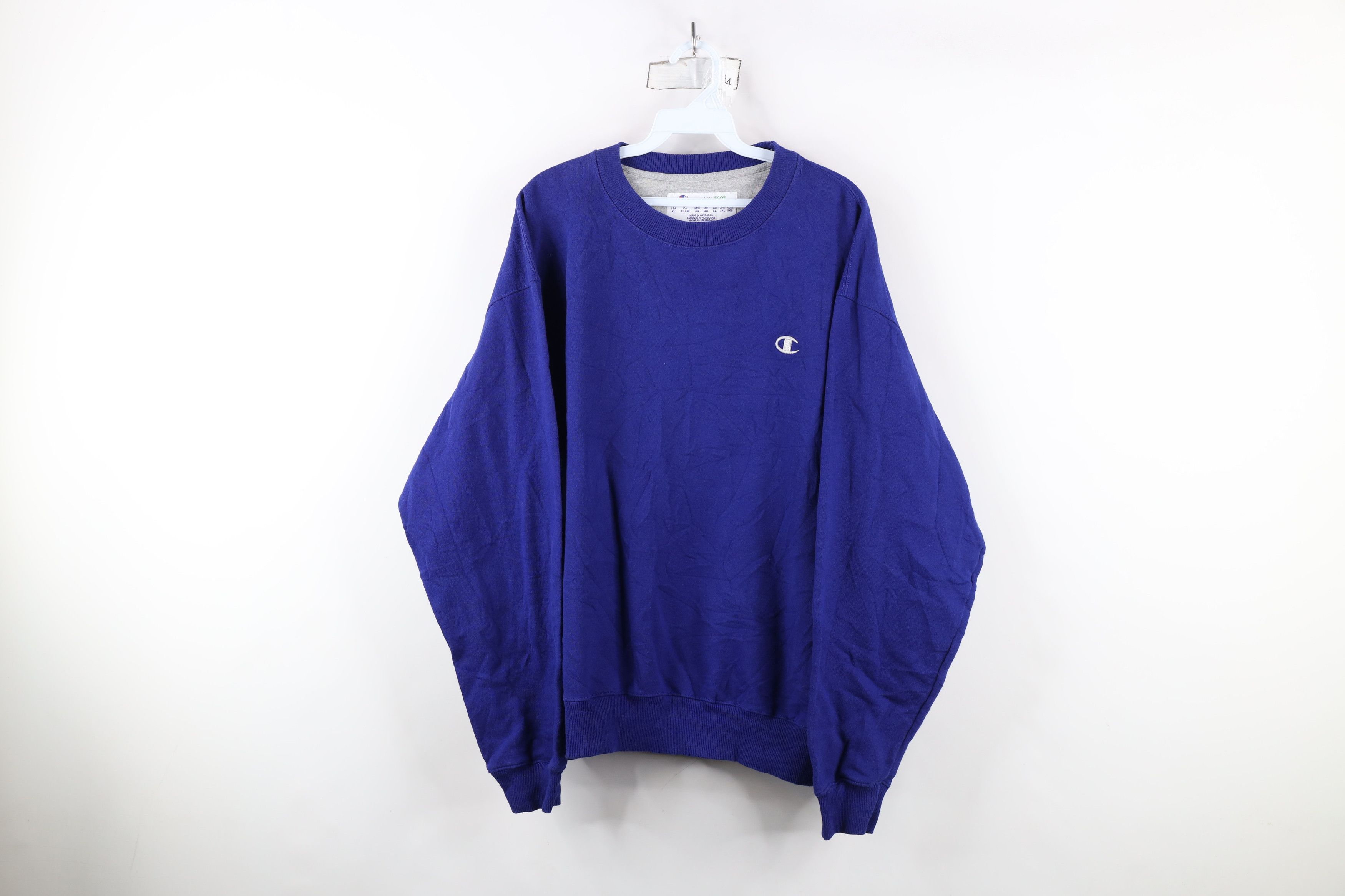 Champion × Vintage Vintage Y2K Champion Classic Logo Crewneck Sweatshirt Blue Size US XL / EU 56 / 4 - 1 Thumbnail