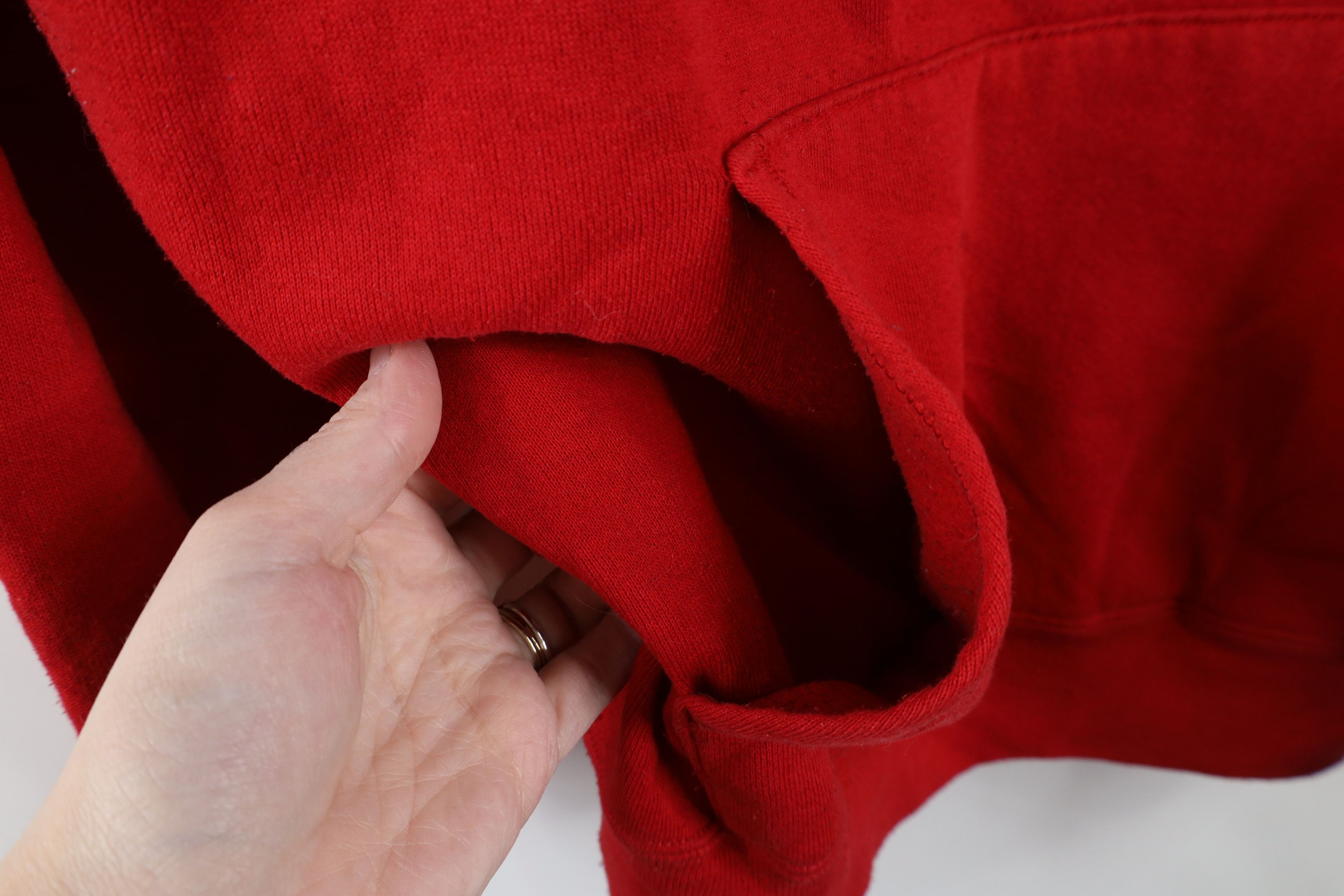 Vintage Vintage 90s Streetwear Blank Hoodie Sweatshirt Red USA Size US L / EU 52-54 / 3 - 7 Thumbnail