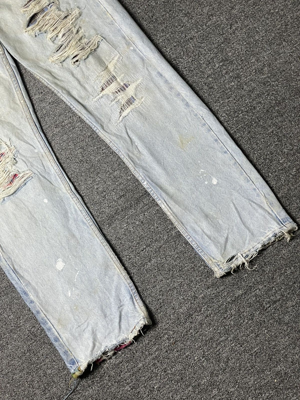 Japanese Brand × Vintage Japanese Brand Custom Patchwork Ripped Jeans (104) Size US 31 - 3 Thumbnail