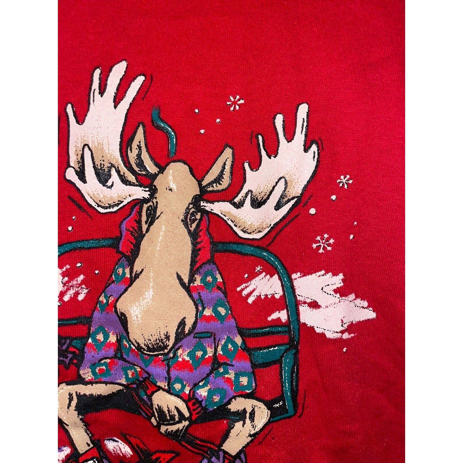 Jerzees Vintage Ski Sweatshirt Skiing Crewneck Utah Moose VTG 90s M Size US M / EU 48-50 / 2 - 2 Thumbnail