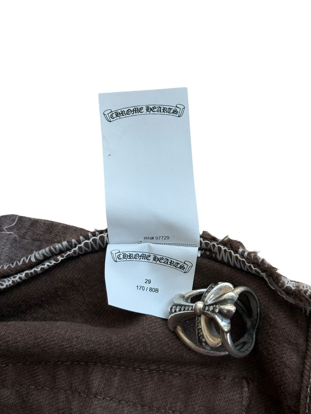 Chrome Hearts × Levi's OFFSET Personal Chrome Hearts Brown Levi’s Cross Patch Jeans Size US 29 - 19 Thumbnail