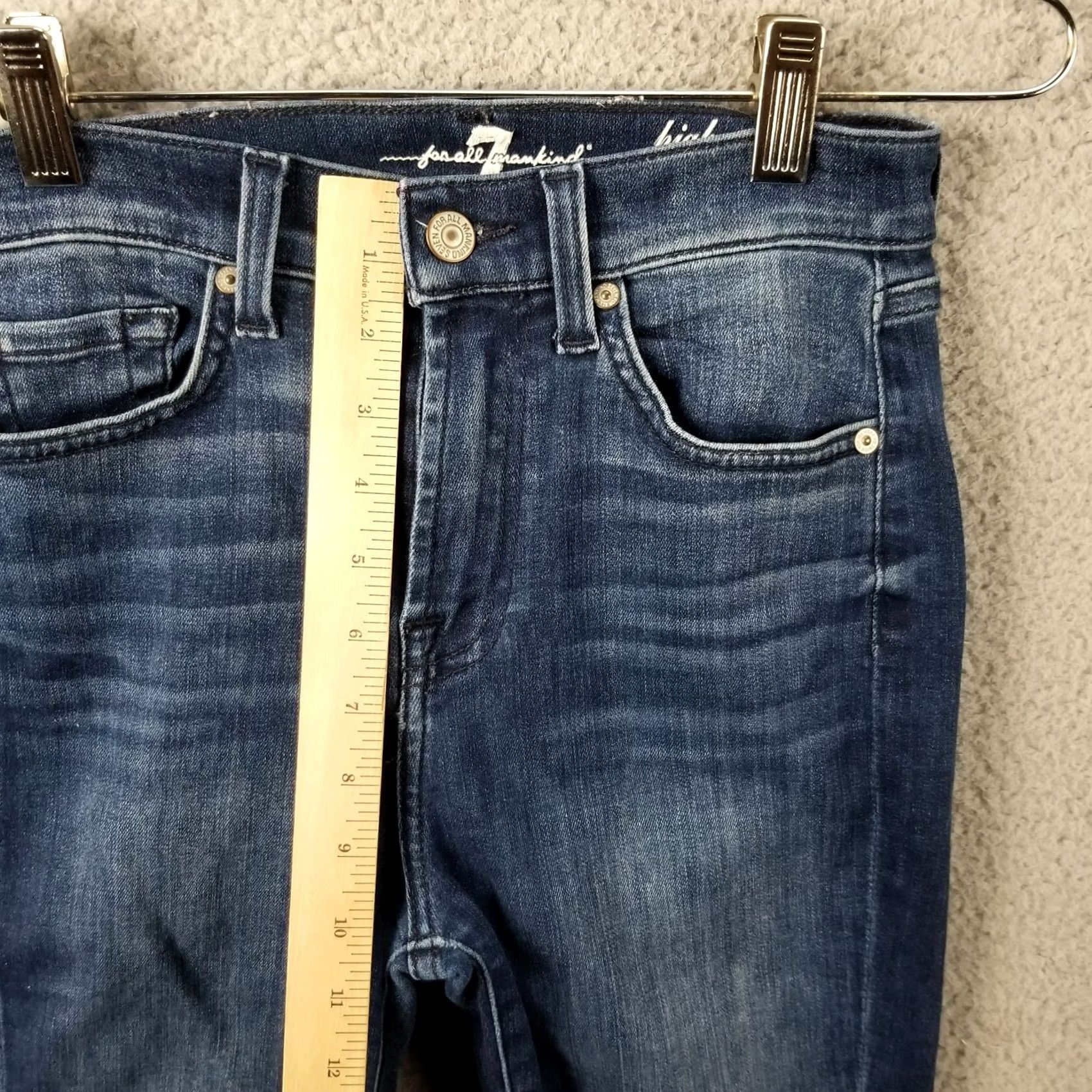 7 For All Mankind 7 For All Mankind Jeans Women 25 Gwenevere Slim Skinny Ankle High Waist 90s Blue Denim Stretch Button Embroidered Mens Womens Girls Size 42" / US 20 - 5 Thumbnail