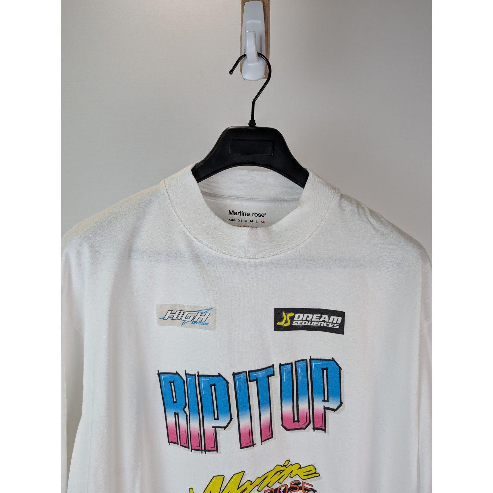 Martine Rose o1rshd1 Funnel Neck Long-Sleeve T-Shirt in White Size US XL / EU 56 / 4 - 7 Thumbnail