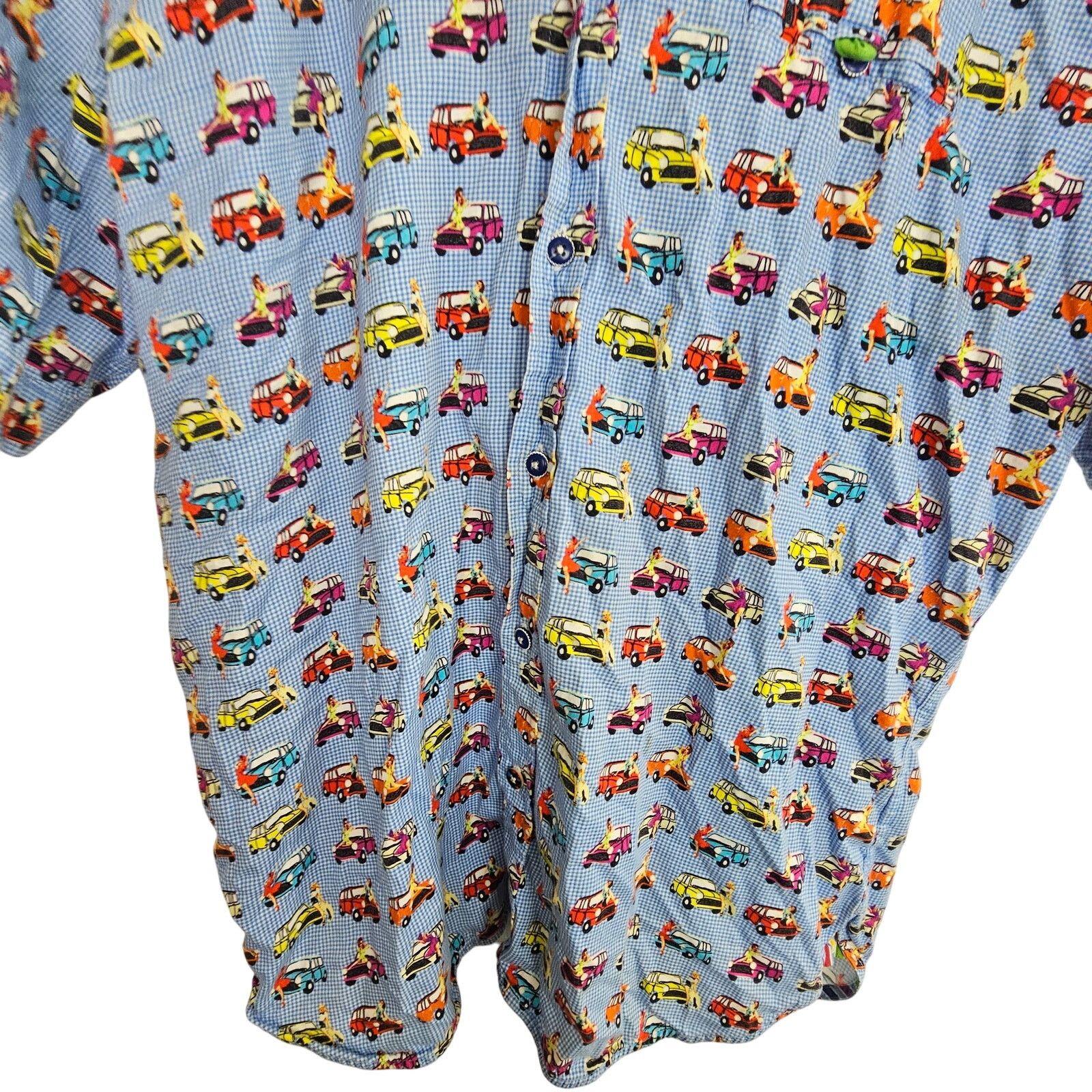 Luchiano Visconti Visconti Black Shirt Girl on Car Print Blue Button M Size US M / EU 48-50 / 2 - 3 Thumbnail