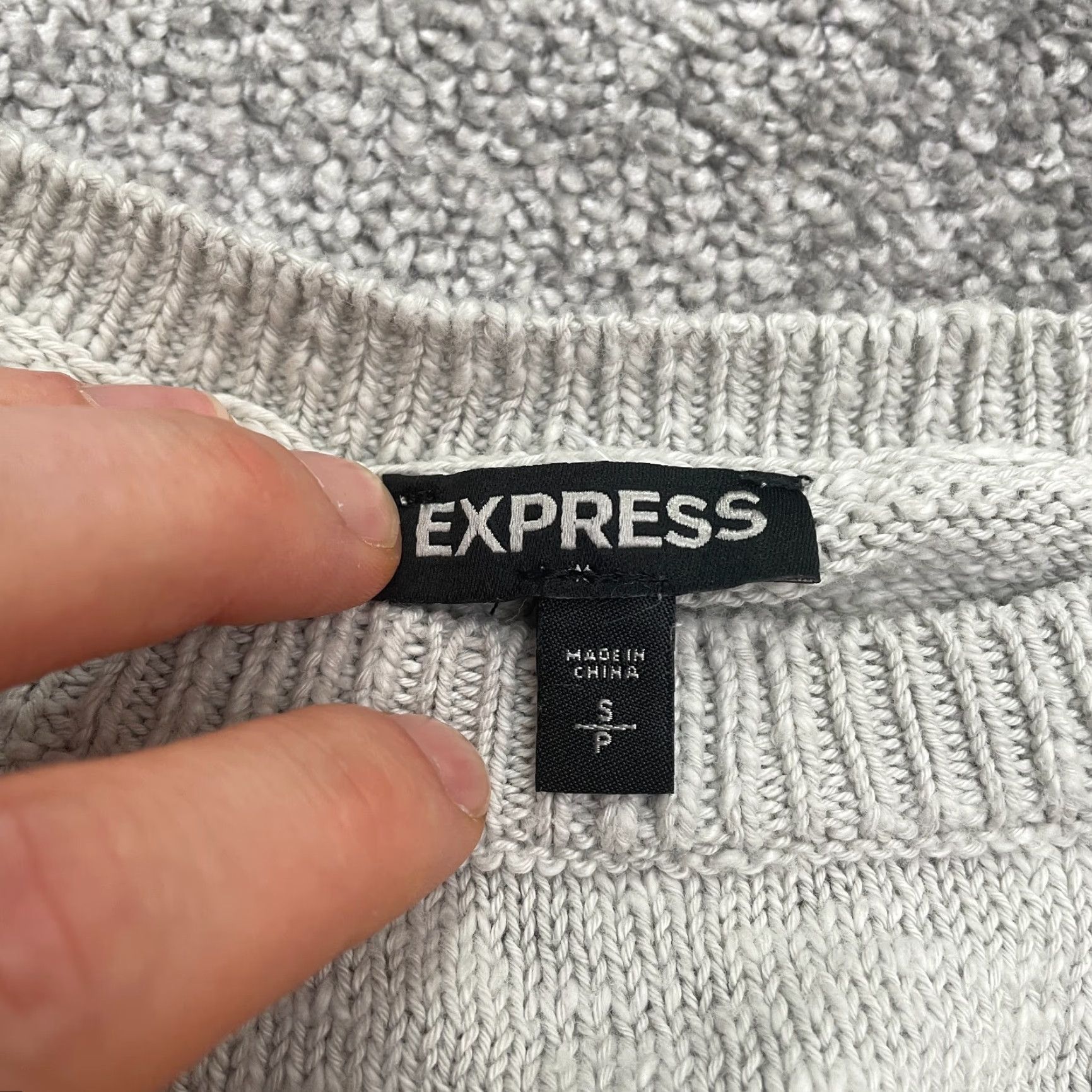 Express Express Pullover Sweater Shirt Womens S Gray Round Neck Raglan 100% Cotton Braid Knit Lightweight Breathable Size S / US 4 / IT 40 - 4 Thumbnail