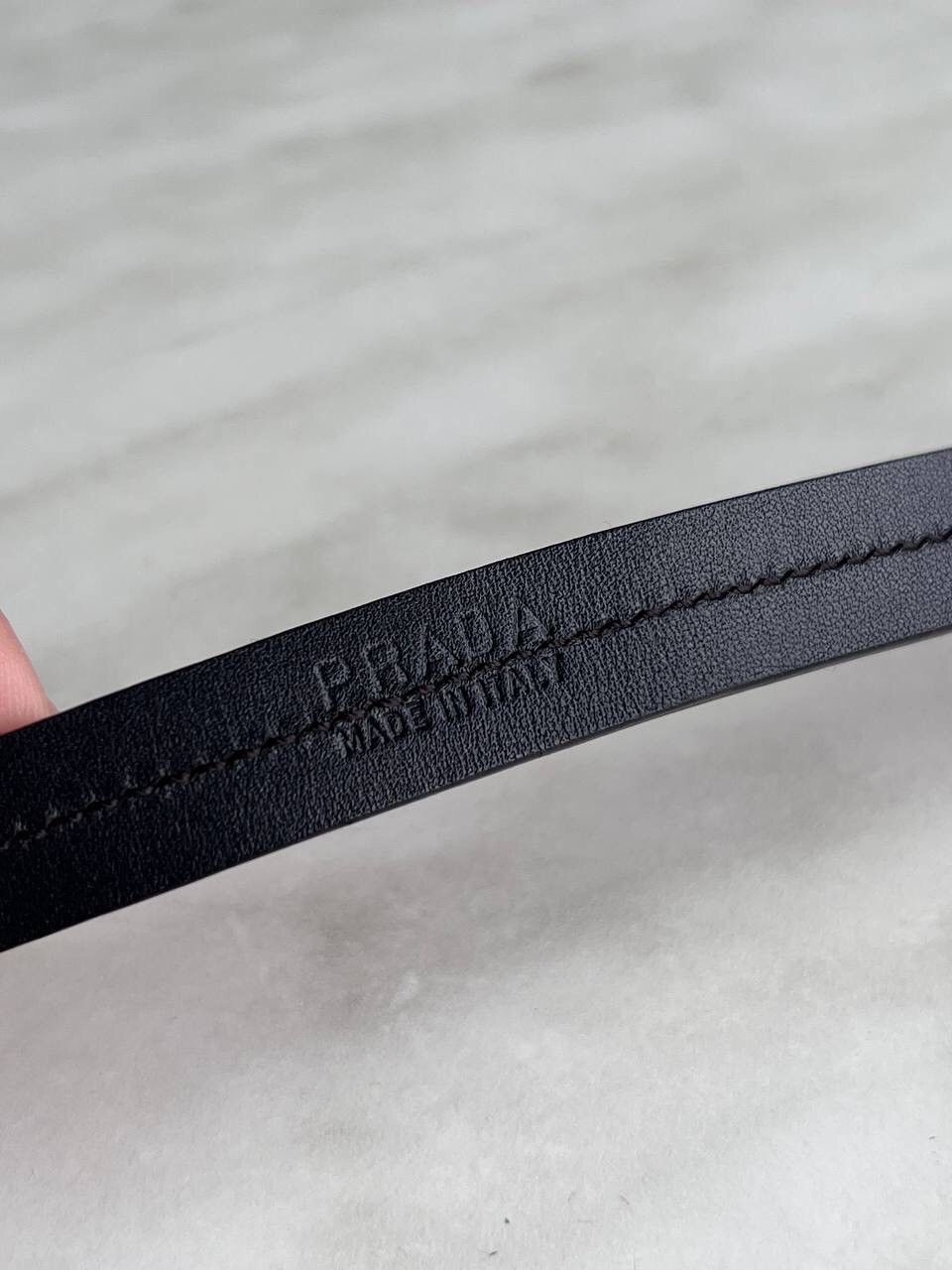 Prada × Vintage PRADA Womens Logo Buckle Belt y2k grunge red leather Size ONE SIZE - 6 Thumbnail