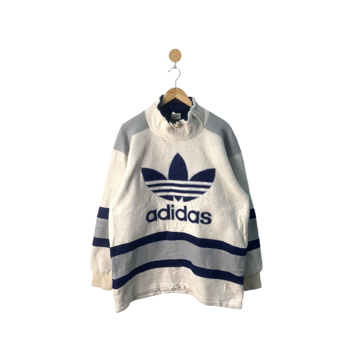 Adidas × Vintage Vintage Adidas Embroidery Logo Fleece Jacket Size US L / EU 52-54 / 3 - 2 Thumbnail