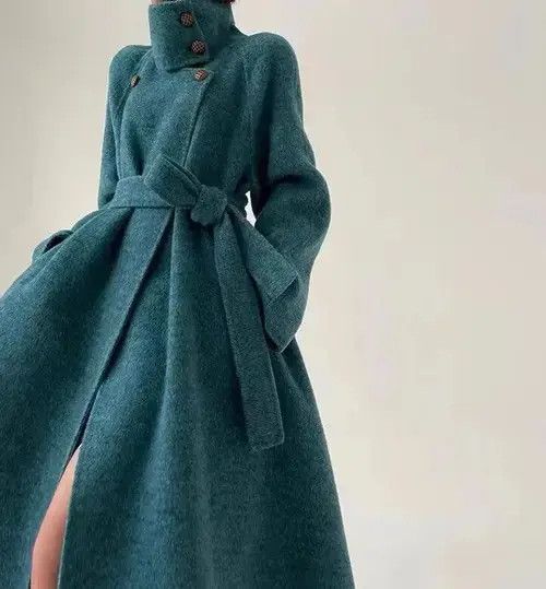 Japanese Brand Blue stand-collar button-down faux wool coat Size S / US 4 / IT 40 - 1 Thumbnail