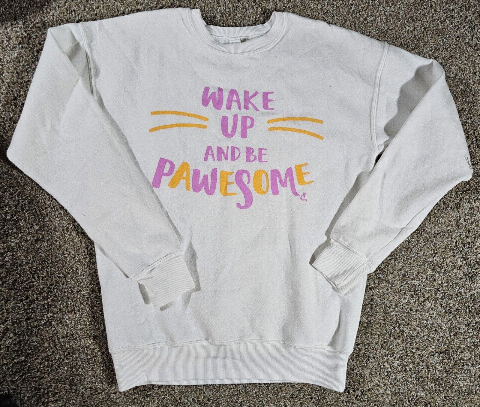 Designer Cat Lady Box Medium Wake Up And Be Pawsome White Sweatshirt Size M / US 6-8 / IT 42-44 - 1 Thumbnail