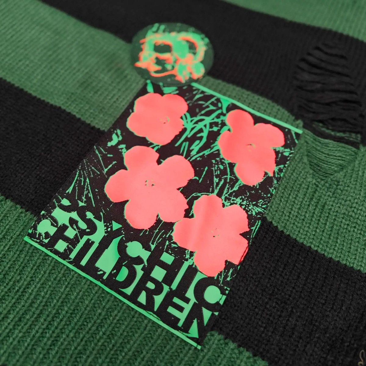 Other Psychic Children Green & Black Distressed Striped Sweater Size US L / EU 52-54 / 3 - 3 Thumbnail