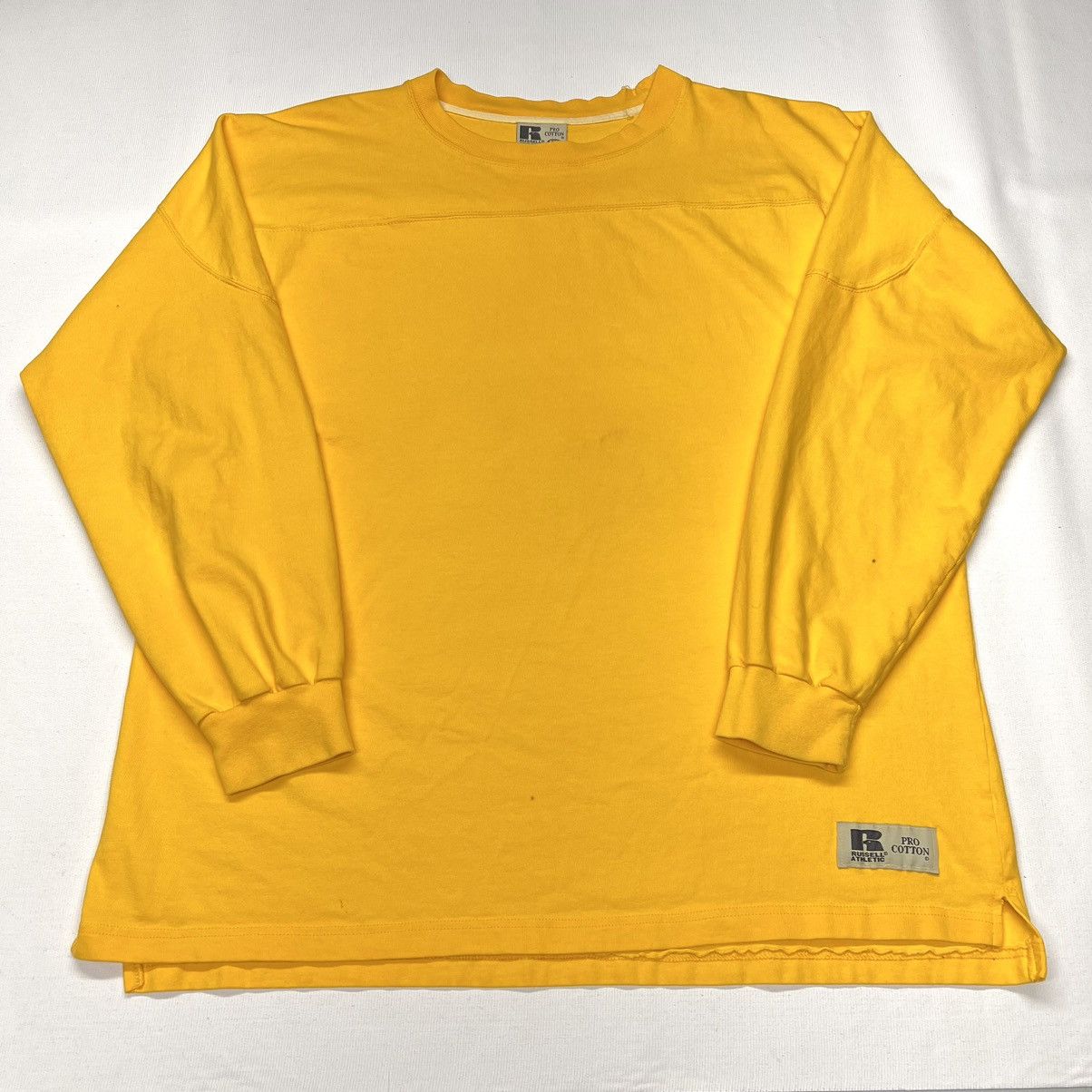 Russell Athletic × Vintage VTG Russell Athletic Shirt Yellow Pro Cotton Long Sleeve Size US XXL / EU 58 / 5 - 1 Thumbnail
