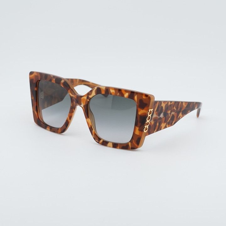 Gucci Gucci GG2039S 004 Sunglasses Havana Butterfly Frame, Grey Size ONE SIZE - 1 Thumbnail