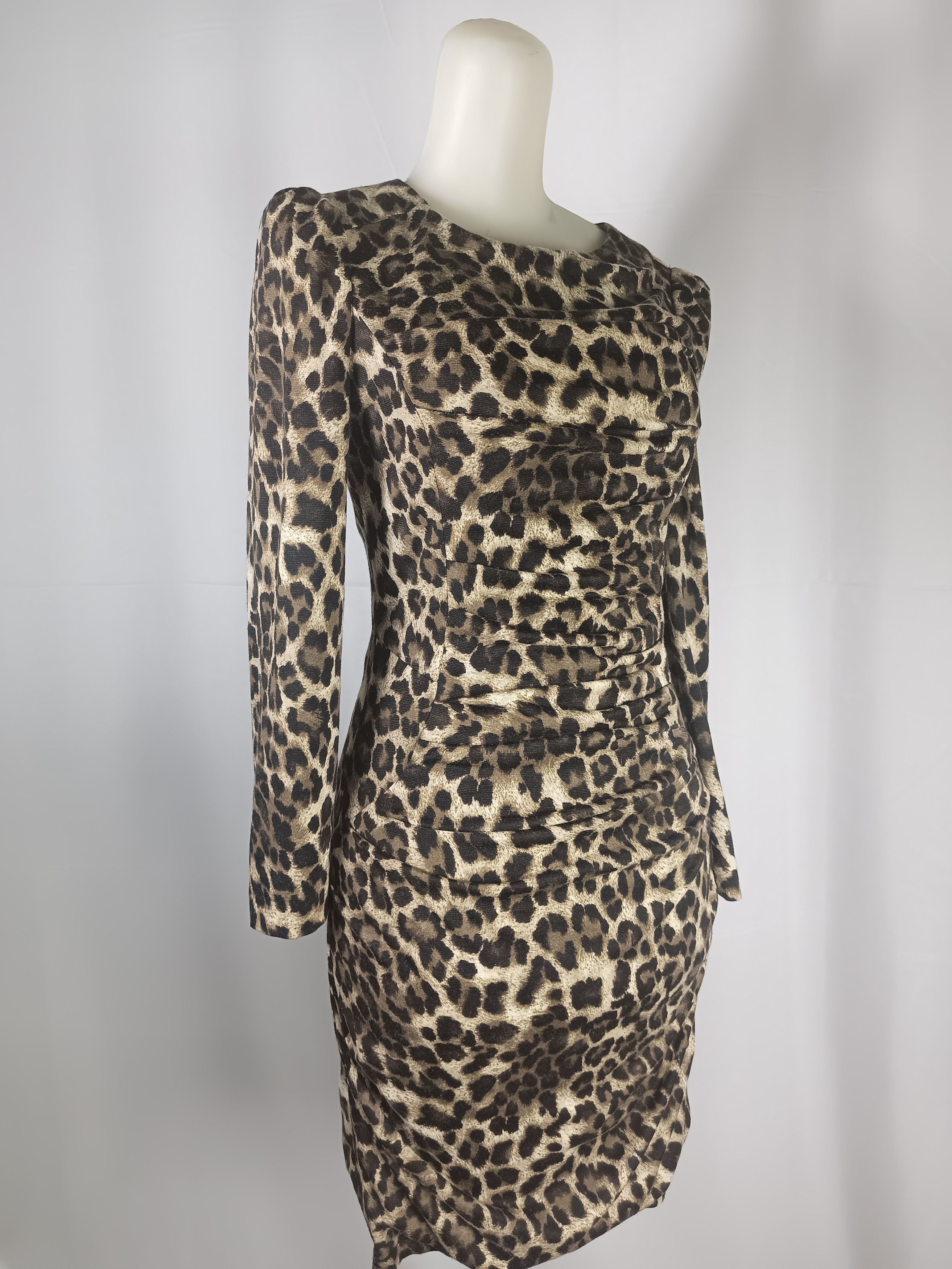 Vintage Anivee f. Women's Dress Leopard Print Back Zipper Bodycon Size S / US 4 / IT 40 - 4 Thumbnail