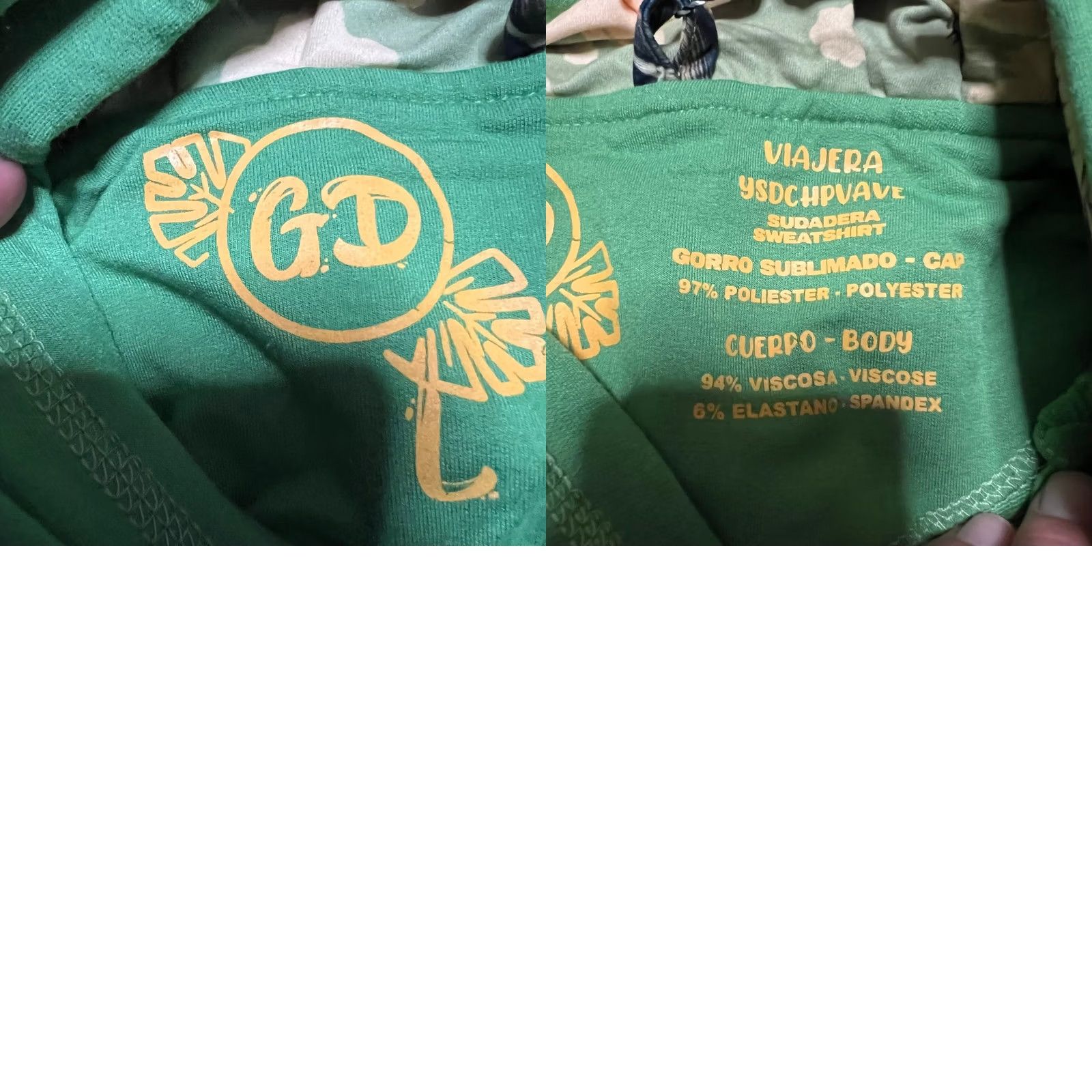 Vintage Ay Guey Hoodie Viajera Green Full Zip Sudadera Womens Large Size L / US 10 / IT 46 - 8 Thumbnail