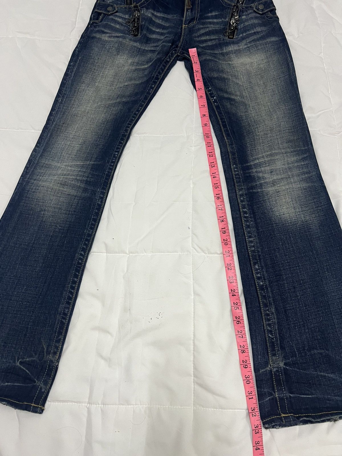 14th Addiction × Japanese Brand × semanticdesign SEMANTIC DESIGN DENIM FLARE JEANS LEATHER TRIMMED Size US 33 - 22 Thumbnail
