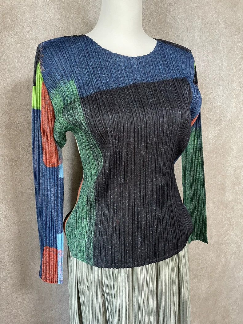 Issey Miyake Issey Miyake size:3 Multicolored pleated long-sleeved shir Size XS / US 0-2 / IT 36-38 - 1 Thumbnail