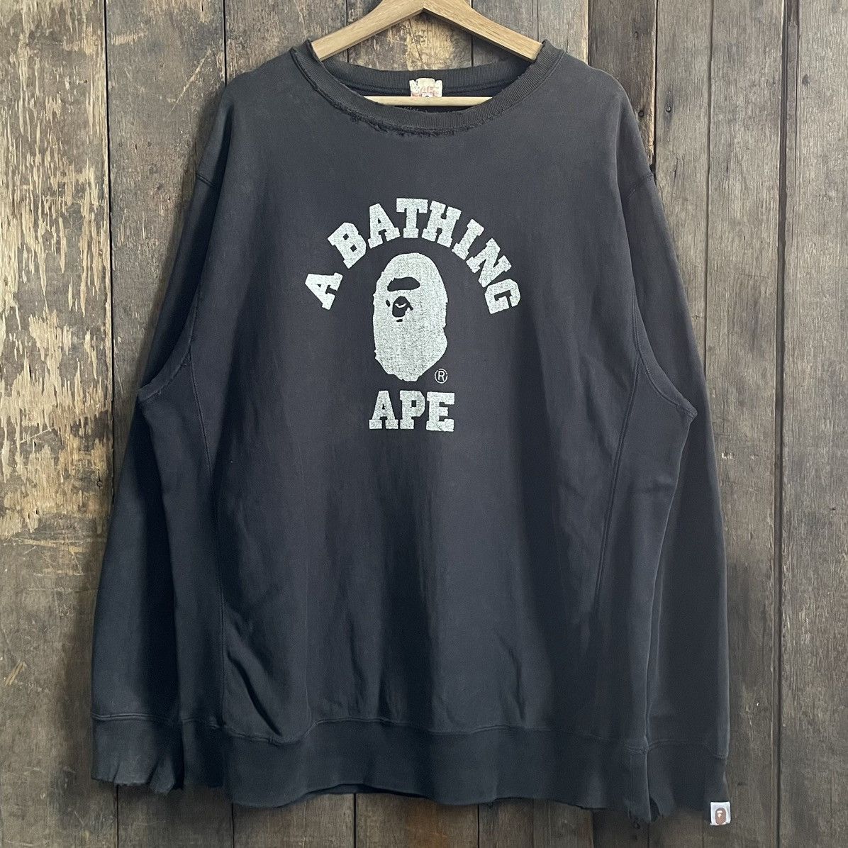 Bape A Bathing Ape College Crewneck Distressed Sweatshirt Size US XL / EU 56 / 4 - 1 Thumbnail