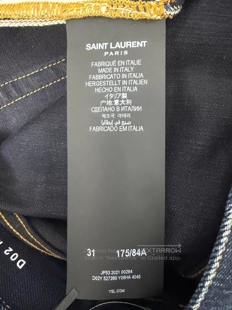 Saint Laurent Paris Saint Laurent Paris Indigo Raw Yellow Line Denim Pants Size US 31 - 6 Thumbnail