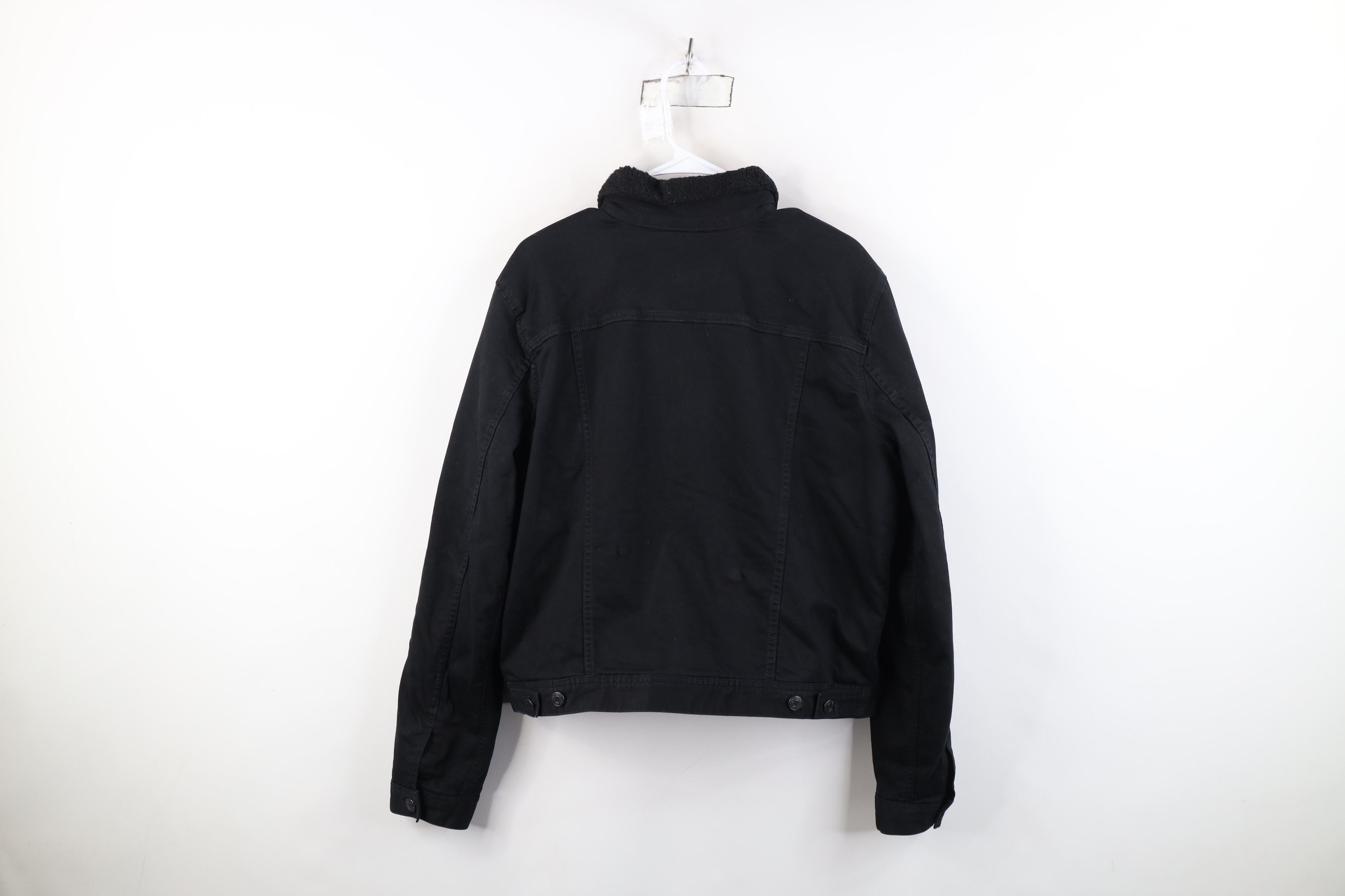 Gap Vintage Y2K Gap Fleece Lined Denim Trucker Jacket Black Size XL / US 12-14 / IT 48-50 - 13 Thumbnail
