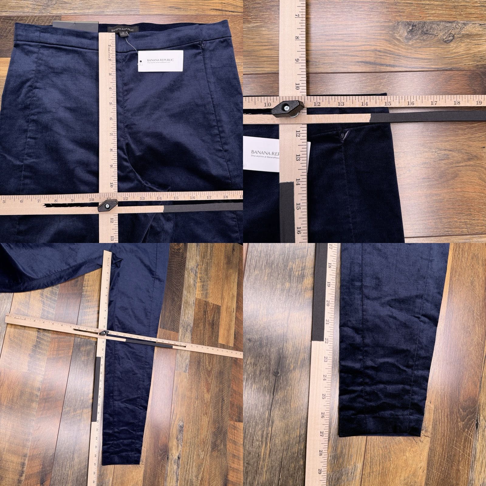 Banana Republic Banana Republic Devon Ankle Pants Womens 6 Blue Velvet Stretch New Size 28" / US 6 / IT 42 - 9 Thumbnail