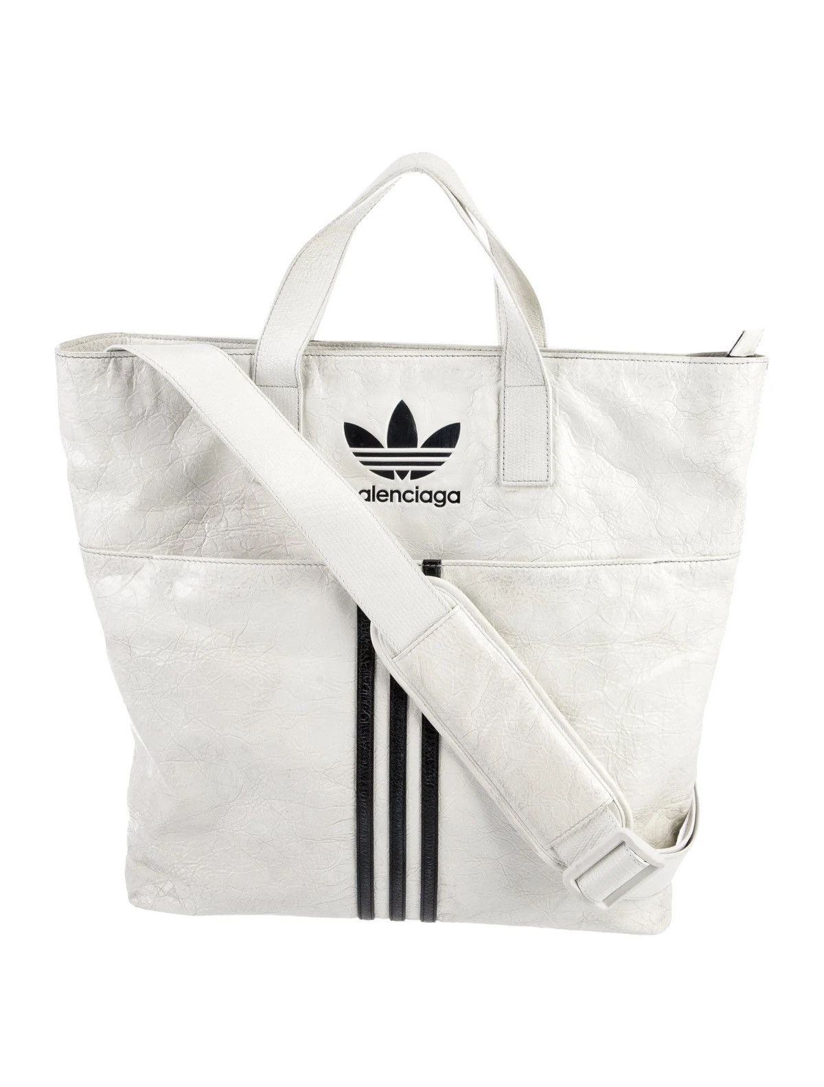 Adidas × Balenciaga 💥LIMITED💥 X Adidas Stripes Leather North South Tote Bag Size ONE SIZE - 2 Thumbnail