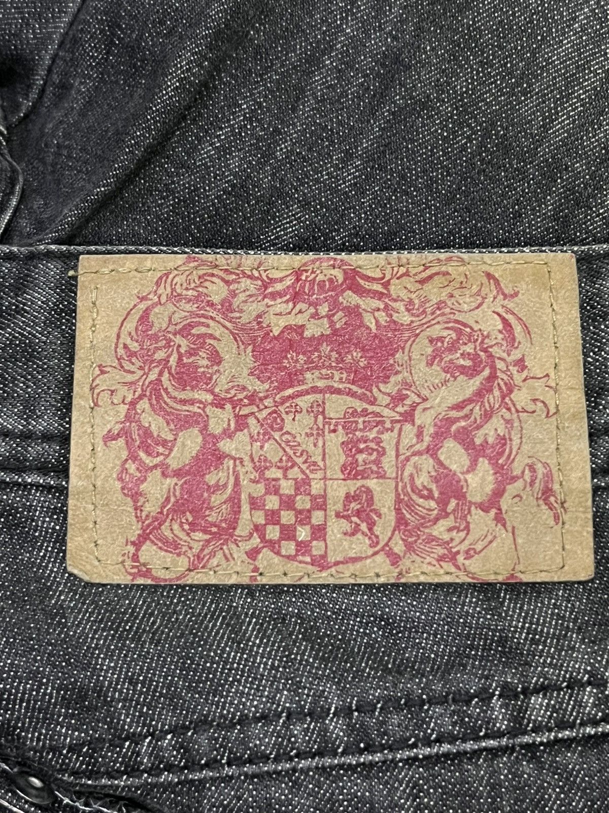 Japanese Brand 🔥Vintage BLACK CASVA BONE PEOPLE Punk Studded Denim Jeans Size US 28 / EU 44 - 9 Thumbnail