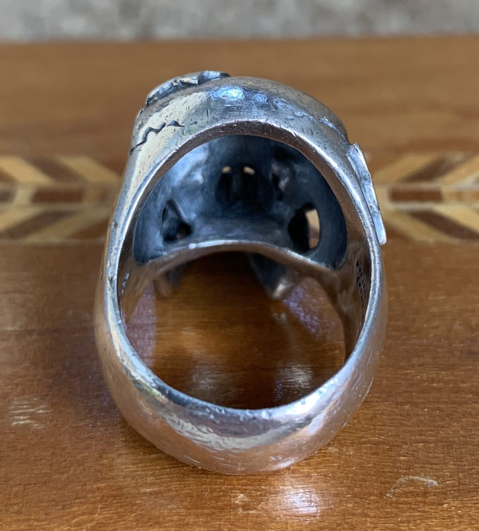 Number (N)ine SS05 "Nightcrawler" Bejeweled Silver Skull Ring Size ONE SIZE - 5 Thumbnail