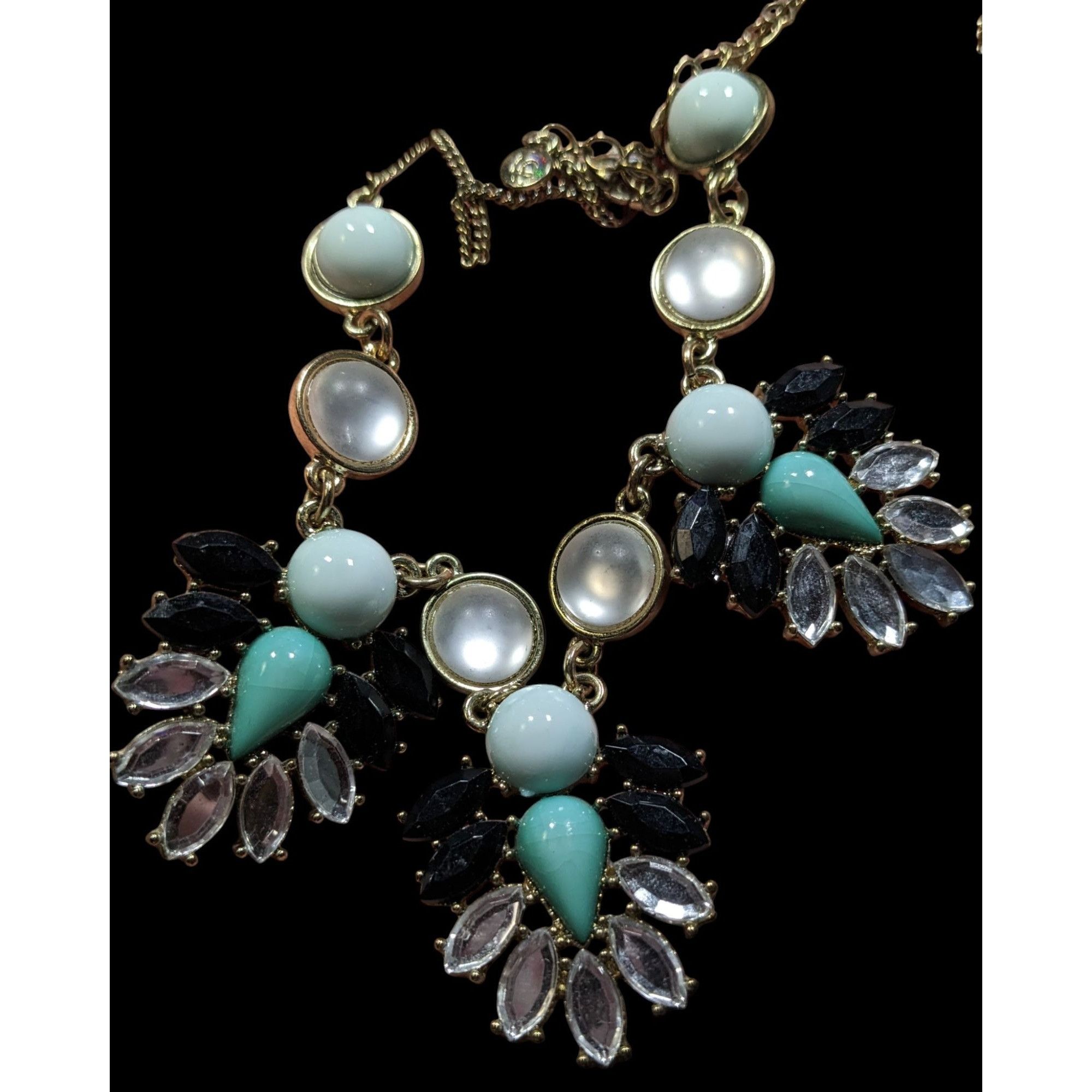 Liz Claiborne Liz Claiborne Art Deco Style Gold-Tone Necklace With Turquoi Size ONE SIZE - 3 Thumbnail