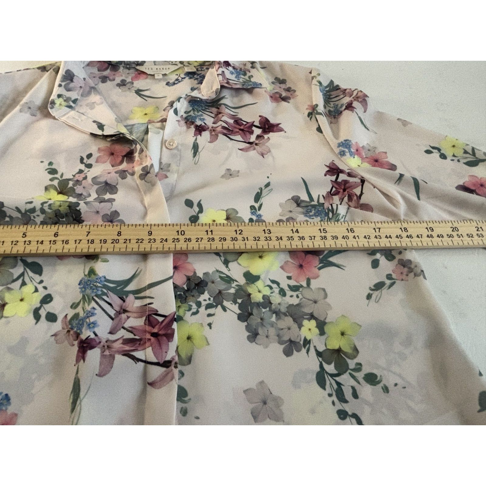 Ted Baker Ted Baker DressyFlora Sheer Blouse Shirt Top Multicolor sz 2 Size XS / US 0-2 / IT 36-38 - 4 Thumbnail