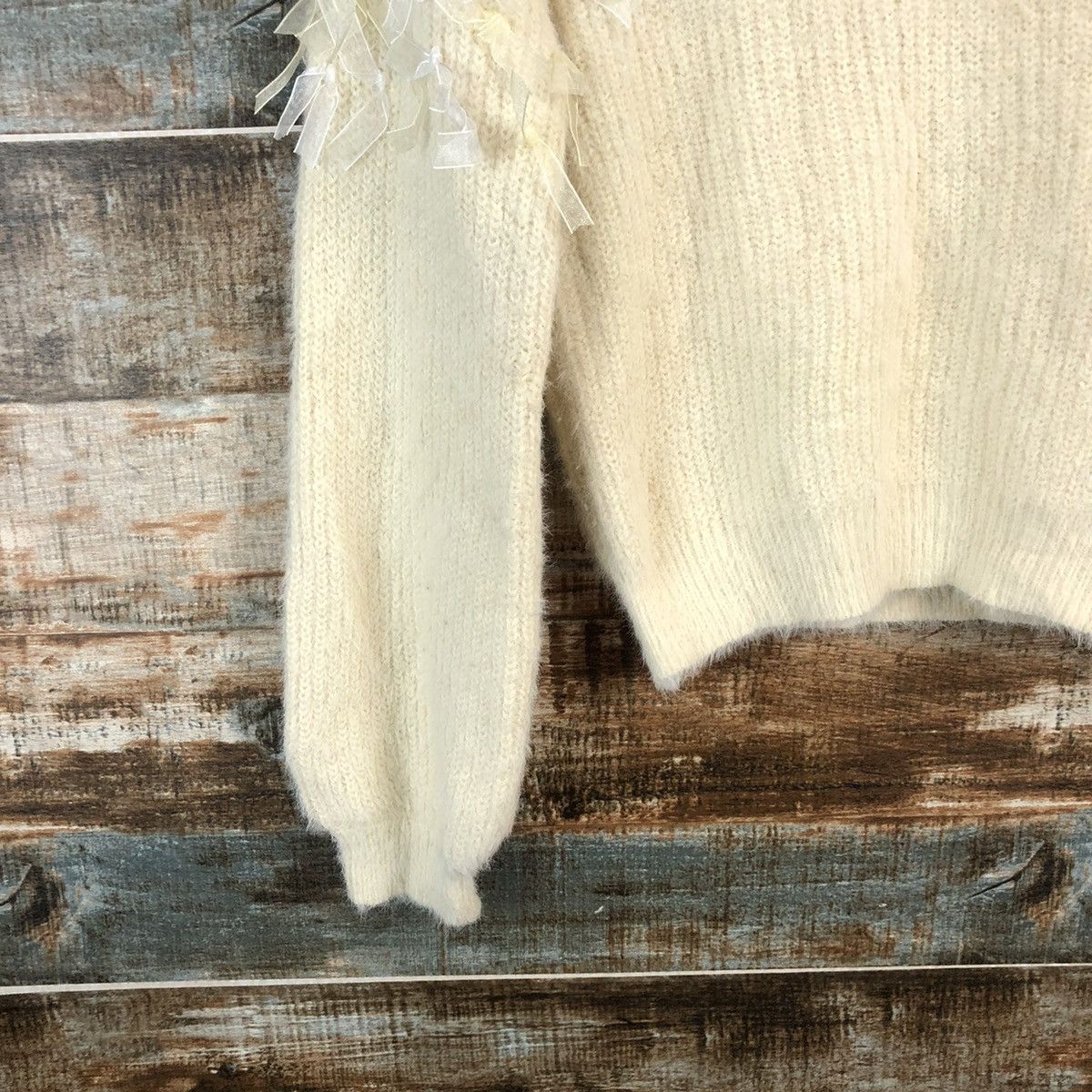 Homespun Knitwear × Majestic DLL Majestic Legon mohair Cream Knitwear #C236 Size M / US 6-8 / IT 42-44 - 7 Thumbnail