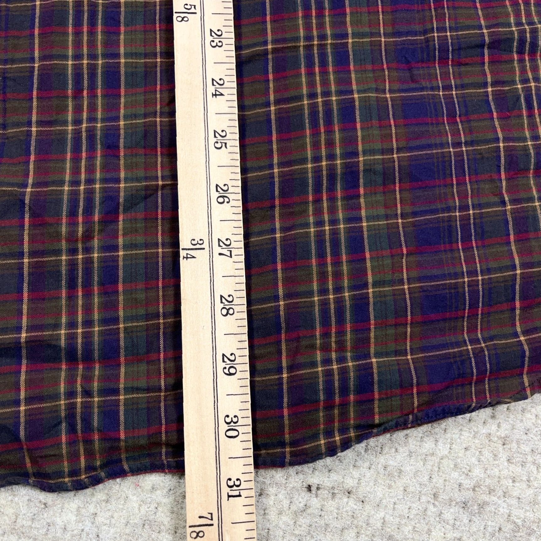 Ralph Lauren Ralph Lauren Shirt Men XL Button-Up Plaid Purple Olive Green Wool Blend Colorful Preppy Modern Size 46R - 7 Thumbnail