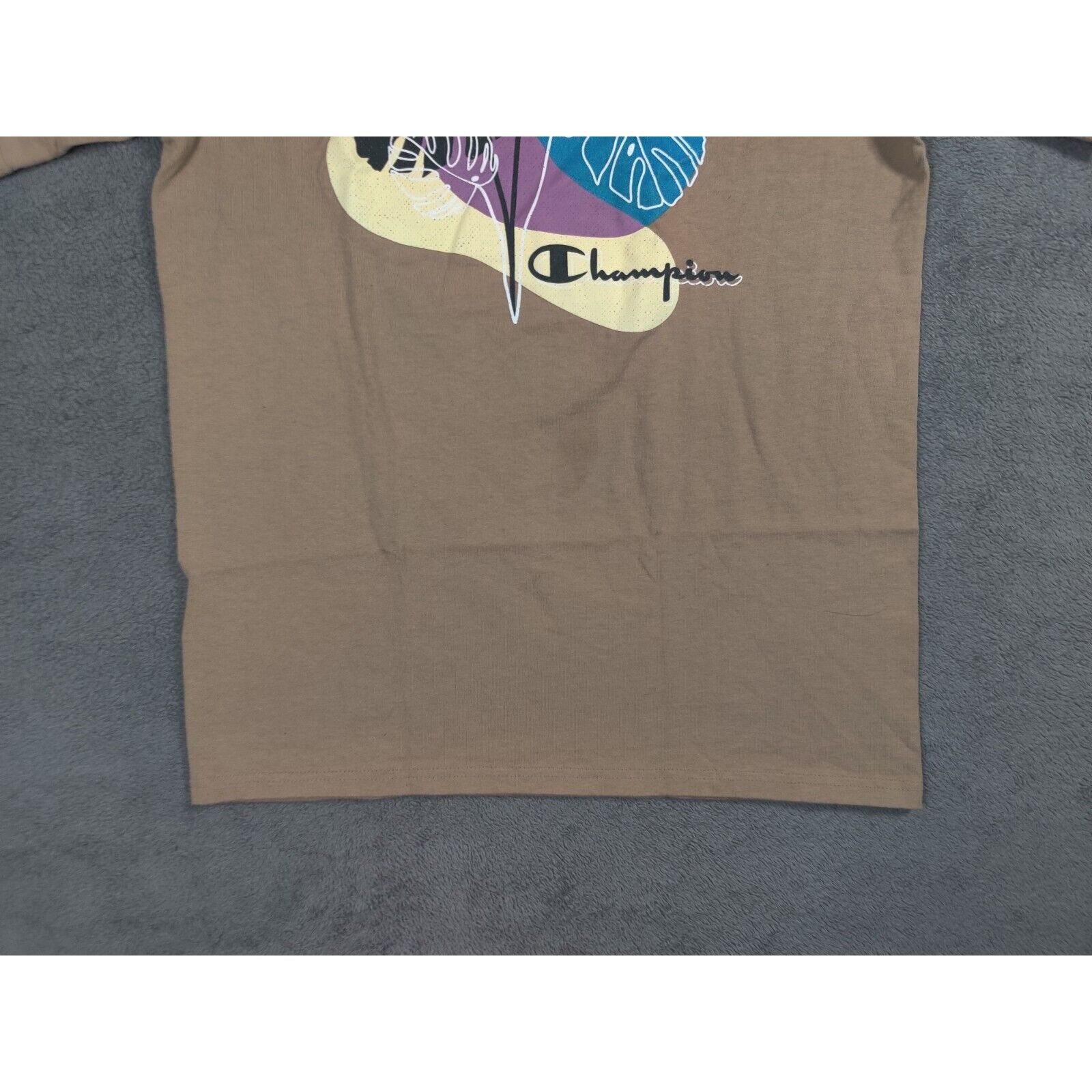 Champion Champion Shirt Adult Mens Medium Tan Floral Spell Out Logo Size US M / EU 48-50 / 2 - 9 Thumbnail