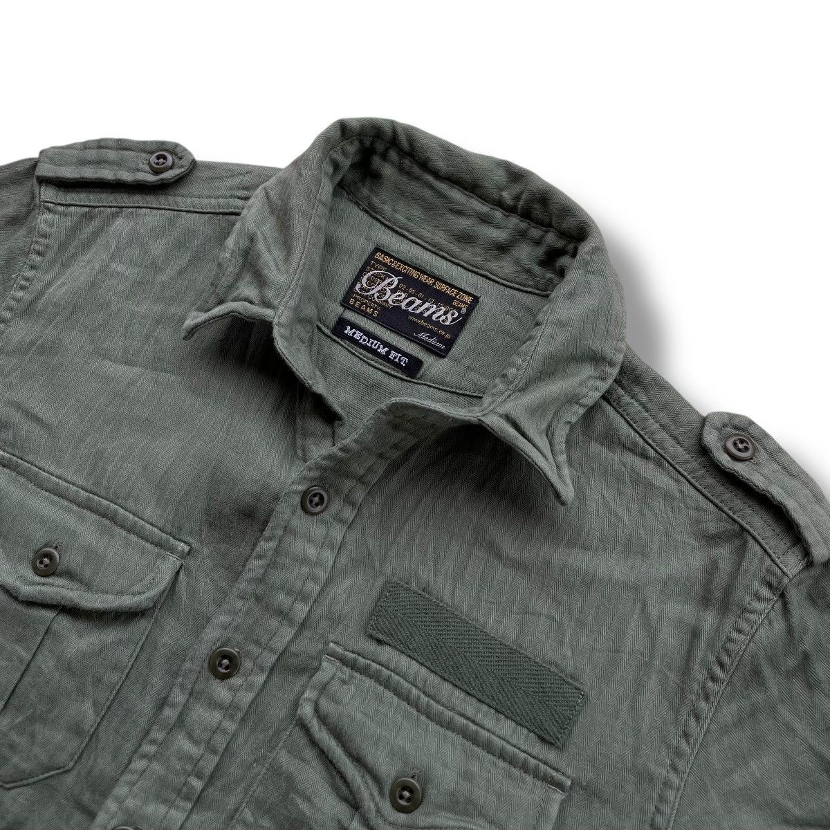 Beams Japan 🇯🇵 BEAMS MILITARY BUTTON UP SHIRT Size US M / EU 48-50 / 2 - 6 Thumbnail