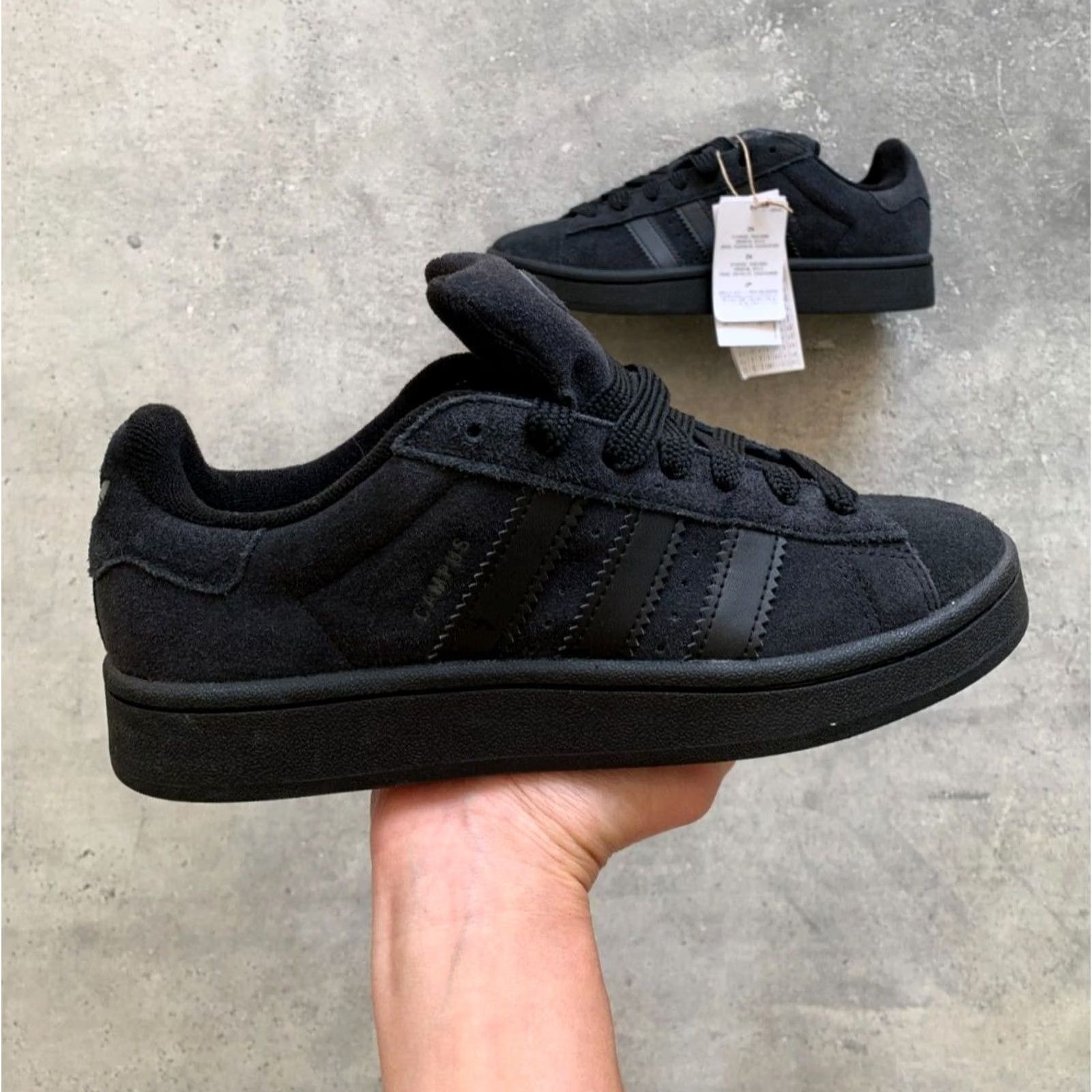 Adidas ADIDAS Campus Sneaker Women US 6, UK 5 1/2, EUR 38 2/3, 245 mm Black Suede Low Top 2024 Campus Model Shoes Size US 6 / IT 36 - 2 Thumbnail