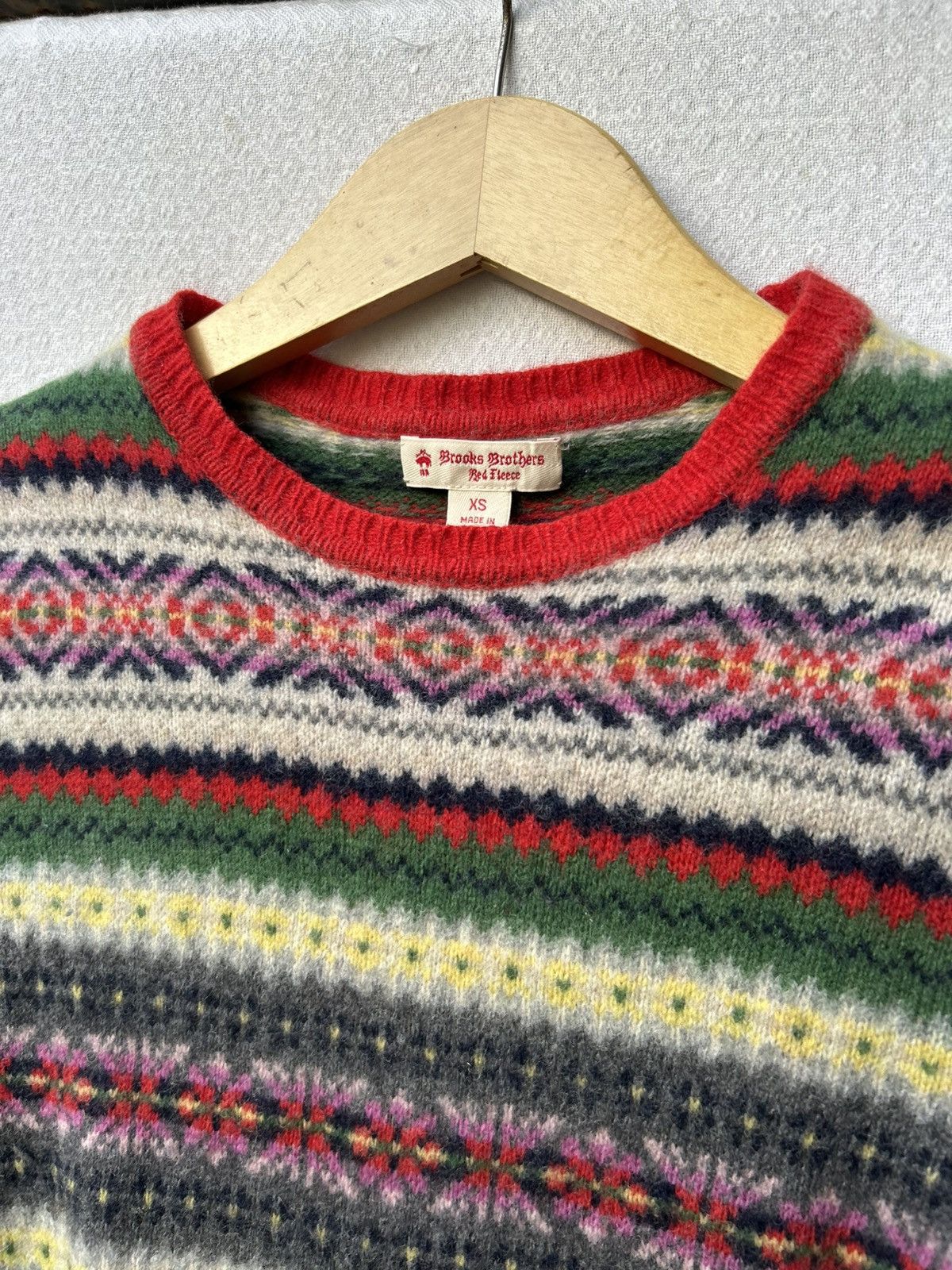 Japanese Brand Brook Brother Red Fleece Multicollor Knitwear Styled Size US XS / EU 42 / 0 - 5 Thumbnail