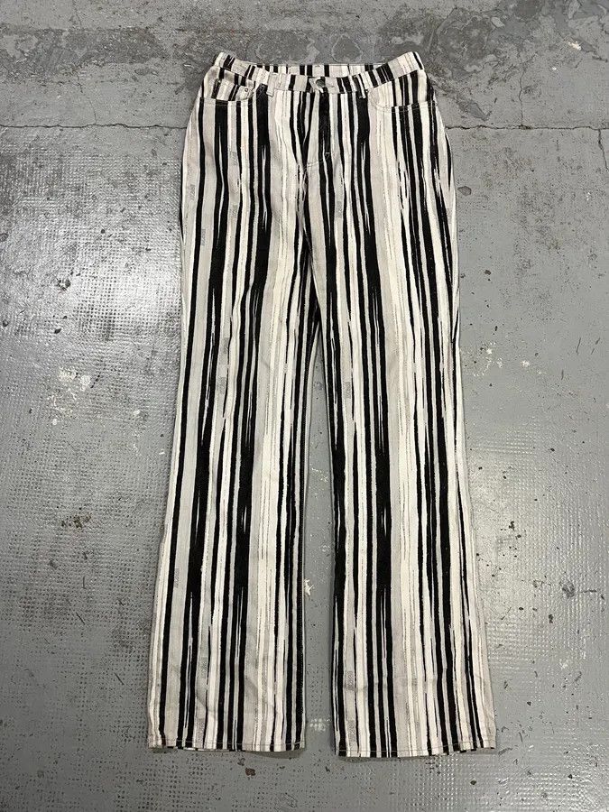 Just Cavalli SS2004 Cavalli Black & White Lines Pants Size US 30 / EU 46 - 5 Thumbnail